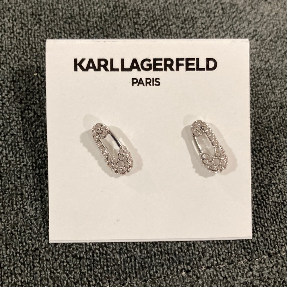 Brand New Karl Lagerfeld Safety Pin Earrings